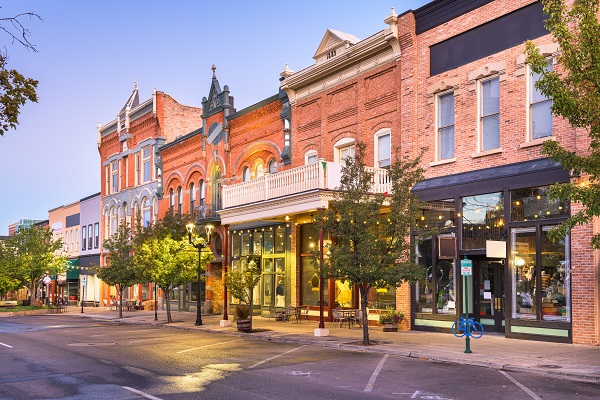 Provo, Utah, USA downtown on Center Street