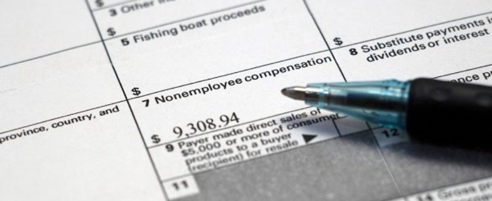 Closeup 'Nonemployee Compensation' on 1099MISC